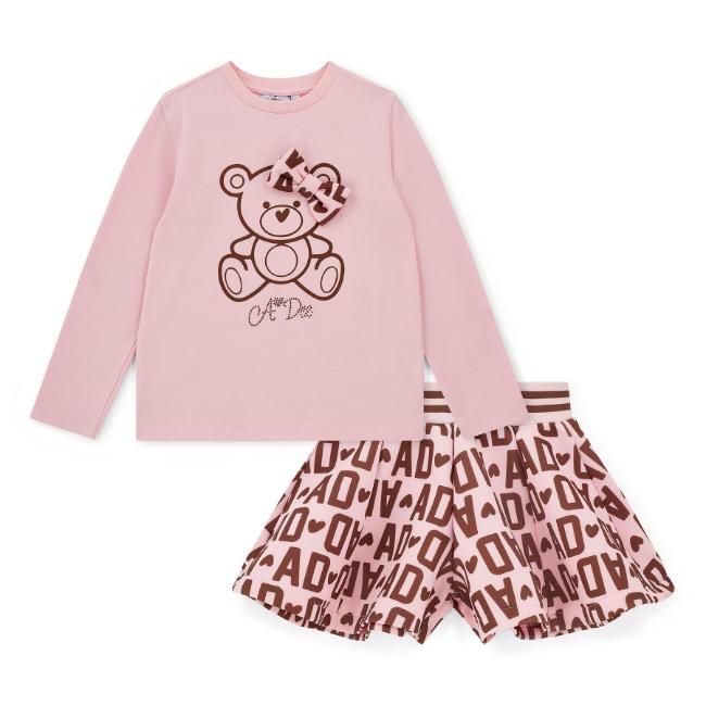 Picture of A Dee Initial Icon Millie Initial Print Short Set X 2 - Pink Fairy