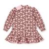 Picture of A Dee Initial Icon Maisie Initial Print Bow Dress - Chocolate Brown