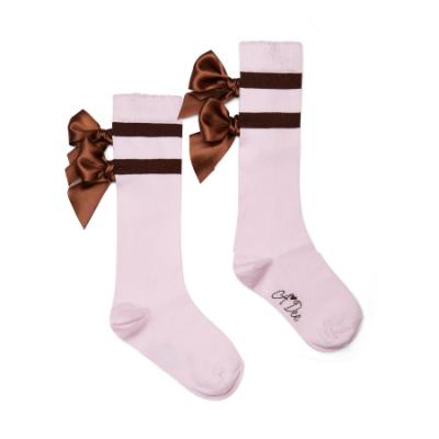 Picture of A Dee Initial Icon Maeve Knee High Bow Socks - Pink Fairy
