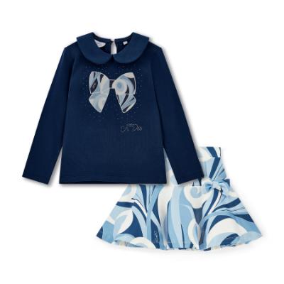 Picture of A Dee Twilight Twirls Nellie Swirl Print Skirt Set X 2 - Heritage Navy