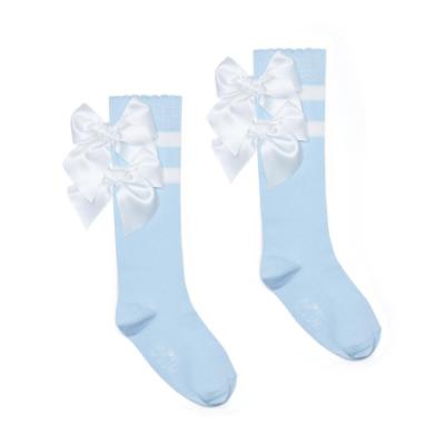 Picture of A Dee Twilight Twirls Maeve Knee High Bow Socks - Powder Blue