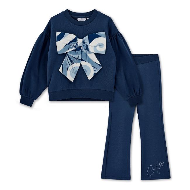 Picture of A Dee Twilight Twirls Luna Bow Flare Tracksuit - Heritage Navy