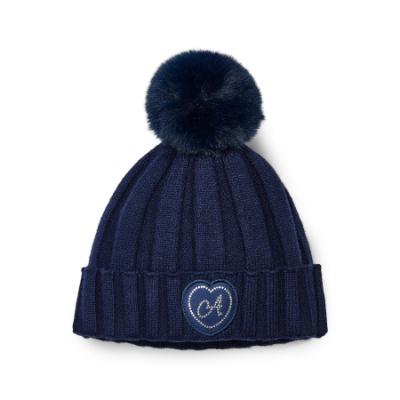Picture of A Dee Twilight Twirls Mallory Pom Pom Knitted Hat - Heritage Navy