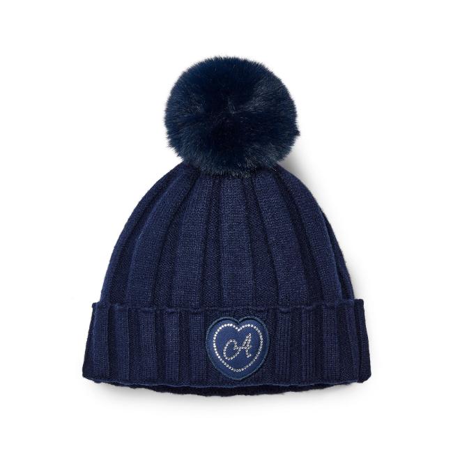 Picture of A Dee Twilight Twirls Mallory Pom Pom Knitted Hat - Heritage Navy