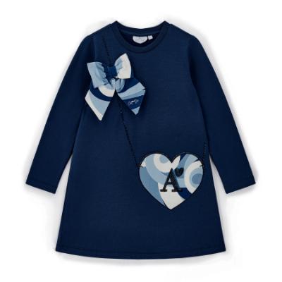 Picture of A Dee Twilight Twirls Lotus Handbag Sweat Dress - Heritage Navy
