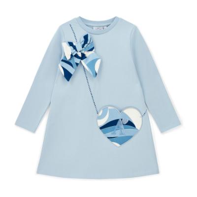 Picture of A Dee Twilight Twirls Lotus Handbag Sweat Dress - Powder Blue