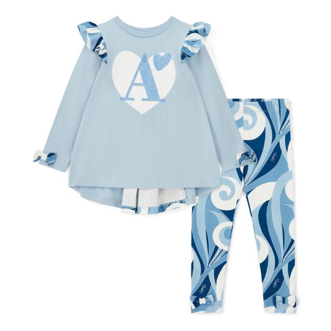 Picture of A Dee Twilight Twirls Nina Swirl Print Legging Set X 2 - Powder Blue