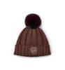 Picture of A Dee Initial Icon Mallory Pom Pom Knitted Hat - Chocolate Brown