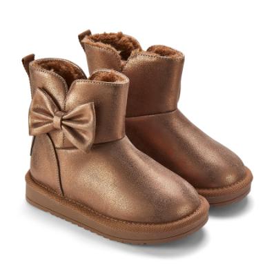 Picture of A Dee Bowtiful Faux Suede Boot Bow Detail - Chocolate Brown
