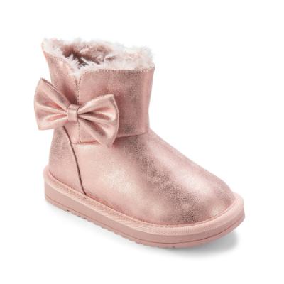 Picture of A Dee Bowtiful Faux Suede Boot Bow Detail - Pink Fairy