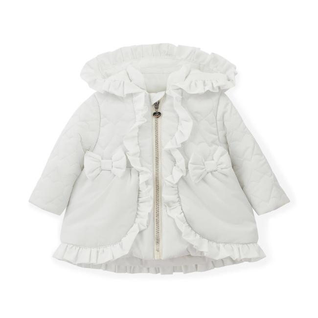 Picture of Little A Baby Girls Cute As A Cupcake Kaia Heart Embroidery Puff Hooded Jacket - Snow White