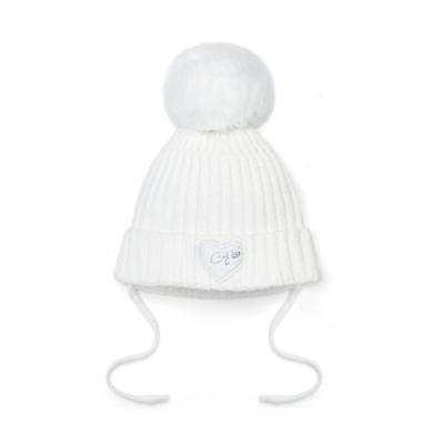 Picture of Little A Baby Girls Cute As A Cupcake Kamila Knitted Lurex Pom Pom Hat -  Snow White