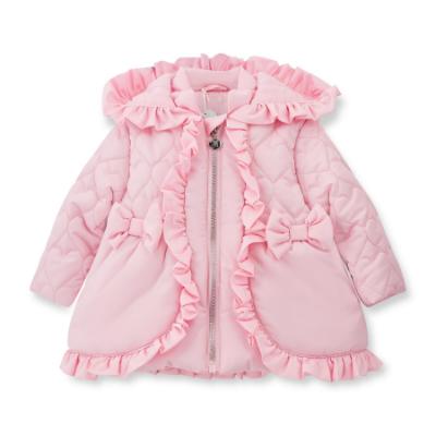 Picture of Little A Baby Girls Cute As A Cupcake Kaia Heart Embroidery Puff Hooded Jacket - Pink Fairy
