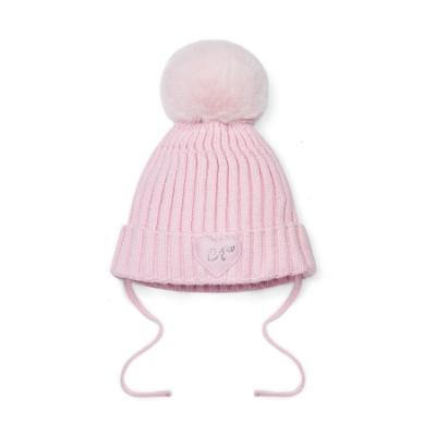 Picture of Little A Baby Girls Cute As A Cupcake Kamila Knitted Lurex Pom Pom Hat -  Pink Fairy
