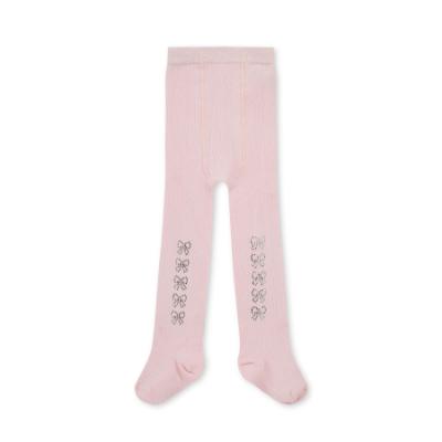Picture of Little A Baby Girls Cute As A Cupcake Kerry Diamante Bow Tights - Pink Fairy