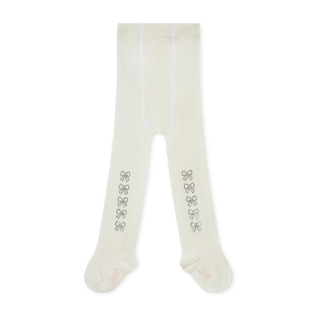 Picture of Little A Baby Girls Cute As A Cupcake Kerry Diamante Bow Tights - Snow White