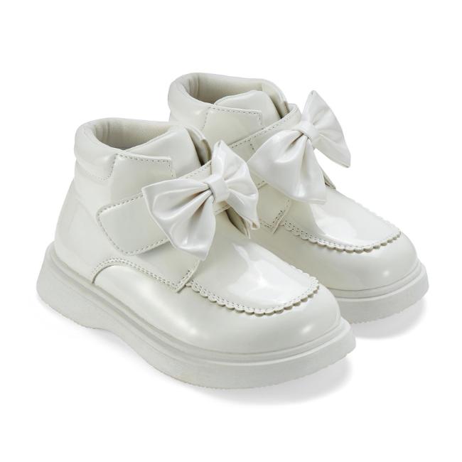Picture of Little A Baby Girls Cute As A Cupcake Bowe Bow Boot - Snow White