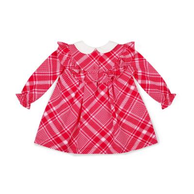 Picture of Little A Baby Girls Little Bows Kylie Check Dress - Vibrant Red