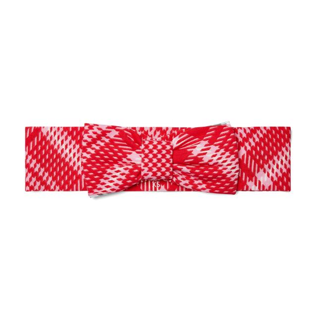 Picture of Little A Baby Girls Little Bows Katalina Check Bow Headband - Vibrant Red
