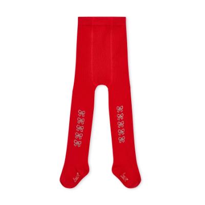 Picture of Little A Baby Girls Little Bows Kerry Diamante Bow Tights - Vibrant Red
