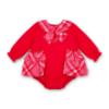 Picture of Little A Baby Girls Little Bows Kacey Check Frill Romper - Vibrant Red