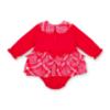 Picture of Little A Baby Girls Little Bows Kacey Check Frill Romper - Vibrant Red