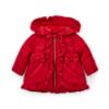 Picture of Little A Baby Girls Little Bows Kaia Heart Embroidery Puff Hooded Jacket - Vibrant Red