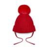 Picture of Little A Baby Girls Little Bows Kamila Knitted Lurex Pom Pom Hat - Vibrant Red