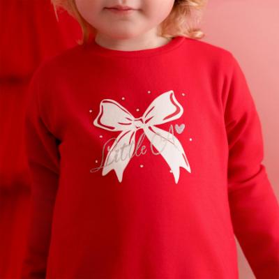 Picture of Little A Baby Girls Little Bows Katrina Bow Frill Sweat Dress - Vibrant Red