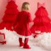 Picture of Little A Baby Girls Little Bows Katrina Bow Frill Sweat Dress - Vibrant Red