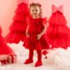 Picture of Little A Baby Girls Little Bows Khloe Tulle Frill Dress - Vibrant Red