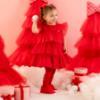 Picture of Little A Baby Girls Little Bows Khloe Tulle Frill Dress - Vibrant Red