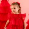 Picture of Little A Baby Girls Little Bows Khloe Tulle Frill Dress - Vibrant Red