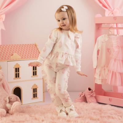 Picture of Little A Baby Girls Cute As A Cupcake Jasmine Bow Frill Tracksuit - Snow White