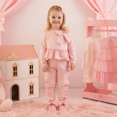 Picture of Little A Baby Girls Cute As A Cupcake Jasmine Bow Frill Tracksuit - Pink Fairy