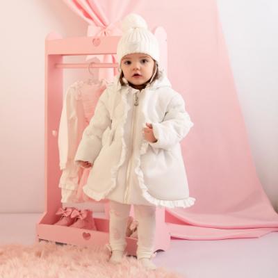 Picture of Little A Baby Girls Cute As A Cupcake Kaia Heart Embroidery Puff Hooded Jacket - Snow White