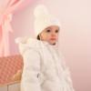 Picture of Little A Baby Girls Cute As A Cupcake Kaia Heart Embroidery Puff Hooded Jacket - Snow White
