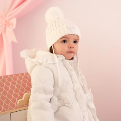 Picture of Little A Baby Girls Cute As A Cupcake Kamila Knitted Lurex Pom Pom Hat -  Snow White