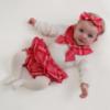 Picture of Little A Baby Girls Little Bows Katy Check Jam Pant Set - Snow White Red