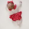 Picture of Little A Baby Girls Little Bows Katy Check Jam Pant Set - Snow White Red