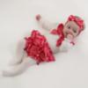Picture of Little A Baby Girls Little Bows Katalina Check Bow Headband - Vibrant Red