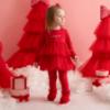 Picture of Little A Baby Girls Little Bows Kayla Tulle Legging Set - Vibrant Red