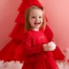 Picture of Little A Baby Girls Little Bows Kayla Tulle Legging Set - Vibrant Red