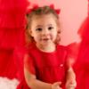 Picture of Little A Baby Girls Little Bows Kaylee Tulle Bow Hairclips x 2 - Vibrant Red
