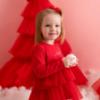 Picture of Little A Baby Girls Little Bows Kaylee Tulle Bow Hairclips x 2 - Vibrant Red