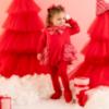Picture of Little A Baby Girls Little Bows Kacey Check Frill Romper - Vibrant Red
