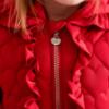 Picture of Little A Baby Girls Little Bows Kaia Heart Embroidery Puff Hooded Jacket - Vibrant Red