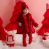 Picture of Little A Baby Girls Little Bows Kaia Heart Embroidery Puff Hooded Jacket - Vibrant Red