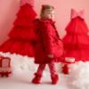 Picture of Little A Baby Girls Little Bows Kaia Heart Embroidery Puff Hooded Jacket - Vibrant Red