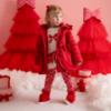 Picture of Little A Baby Girls Little Bows Kaia Heart Embroidery Puff Hooded Jacket - Vibrant Red